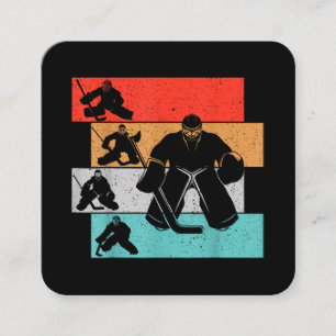 Tarjeta De Visita Cuadrada Portero de Hockey sobre Hielo Jugador de Hockey