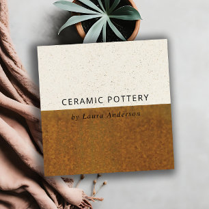TARJETA DE VISITA CUADRADA POTTERÍA CERAMICA DE OCRE DE POTTERÍA ESPECTACULAD