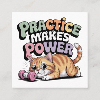 Tarjeta De Visita Cuadrada Practice Makes Power