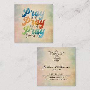 Tarjeta De Visita Cuadrada Pray On It Church Business Card
