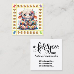 Tarjeta De Visita Cuadrada Precioso tema de los animales para bebés #1 Gabine