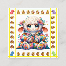 Tarjeta De Visita Cuadrada Precioso tema de los animales para bebés #1 Gabine