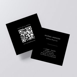 Tarjeta De Visita Cuadrada Presencia en línea Cartera de código QR en blanco 