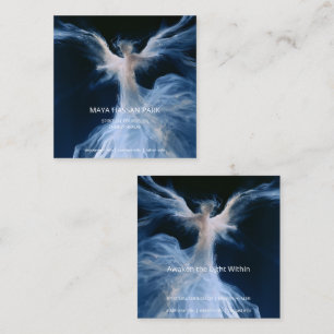 Tarjeta De Visita Cuadrada Presencia Luminosa Ángel Alado