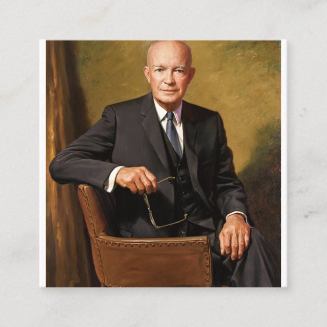 Tarjeta De Visita Cuadrada Presidente Dwight D Eisenhower (Anverso)