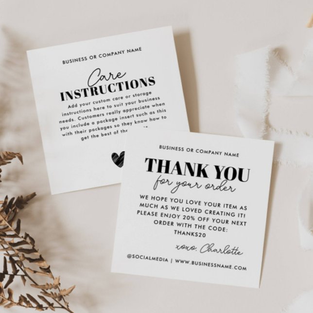 Tarjeta De Visita Cuadrada Presupuesto Gracias A Su Empresa De Instrucciones  (Subido por el creador)