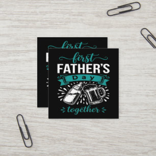 Tarjeta De Visita Cuadrada Primer Día del Padre Juntos