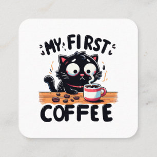 Tarjeta De Visita Cuadrada Primera aventura del café negro