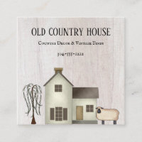 Primitive Country Rustic Old Country House Sheep