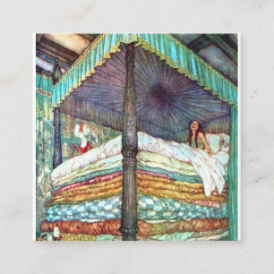 Tarjeta De Visita Cuadrada Princess And Pea Print - Hada Hale Hans Ander