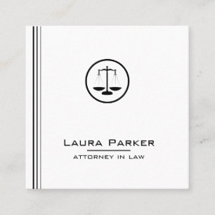 Tarjeta De Visita Cuadrada Procuración de Derecho Letrado Clásico Escala Simp