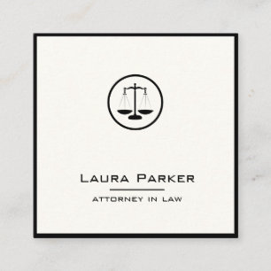 Tarjeta De Visita Cuadrada Procuración de Derecho Letrado Clásico Escala Simp