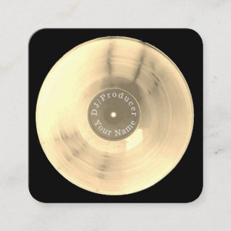Tarjeta De Visita Cuadrada Producción de DJ del disco del disco de vinilo del