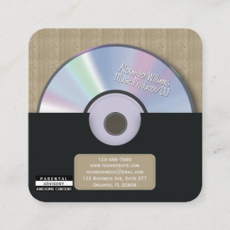 Tarjeta De Visita Cuadrada Productor de música negra retro CD DJ