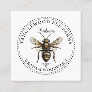 Tarjeta De Visita Cuadrada Productos de miel de abeja de colmena de abeja mel
