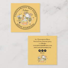 Tarjeta De Visita Cuadrada Productos de miel de abeja melífera apiario apicul