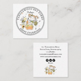 Tarjeta De Visita Cuadrada Productos de miel de abeja melífera apiario apicul