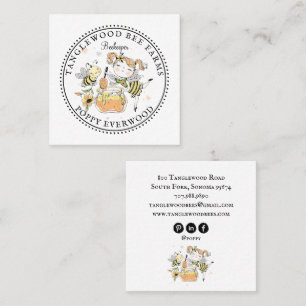 Tarjeta De Visita Cuadrada Productos de miel de abeja melífera apiario apicul