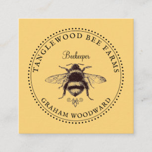 Tarjeta De Visita Cuadrada Productos de miel para apicultores de miel de abej