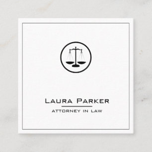 Tarjeta De Visita Cuadrada Profesión legal simple Escala clásica simple