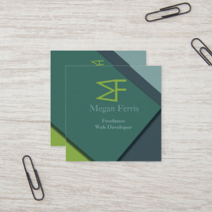 Tarjeta De Visita Cuadrada Profesional de Bosques y Moss