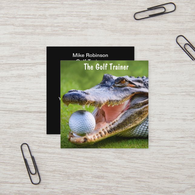 Tarjeta De Visita Cuadrada Profesional de Formación de Lecciones de Oro (Anverso/Reverso In Situ)