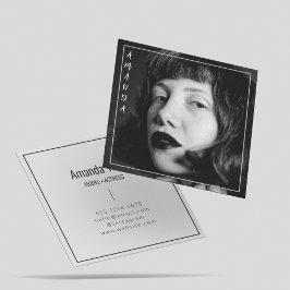 Tarjeta De Visita Cuadrada Profesional de fotografía en blanco y negro