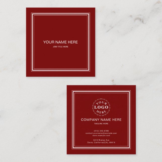 Tarjeta De Visita Cuadrada Profesional de Oro Rosa Girly Rosa (Anverso / Reverso)