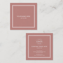 Tarjeta De Visita Cuadrada Profesional de Oro Rosa Girly Rosa