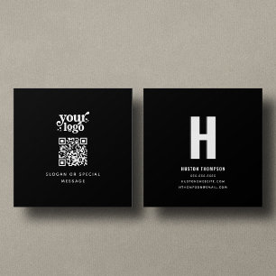 Tarjeta De Visita Cuadrada Profesional del logotipo de monograma frontal y po