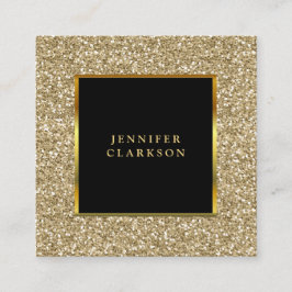 Tarjeta De Visita Cuadrada Profesional elegante del purpurina de oro moderno