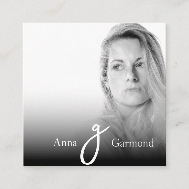 Tarjeta De Visita Cuadrada *~* Profesional fotográfico AP31 QR Simple Mínimo (Anverso)