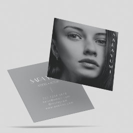 Tarjeta De Visita Cuadrada Profesional fotográfico de guiones limpios