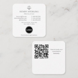 Tarjeta De Visita Cuadrada Profesional Jurídico Premium Personalizable
