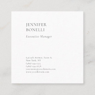 Tarjeta De Visita Cuadrada Profesional minimalista moderno elegante