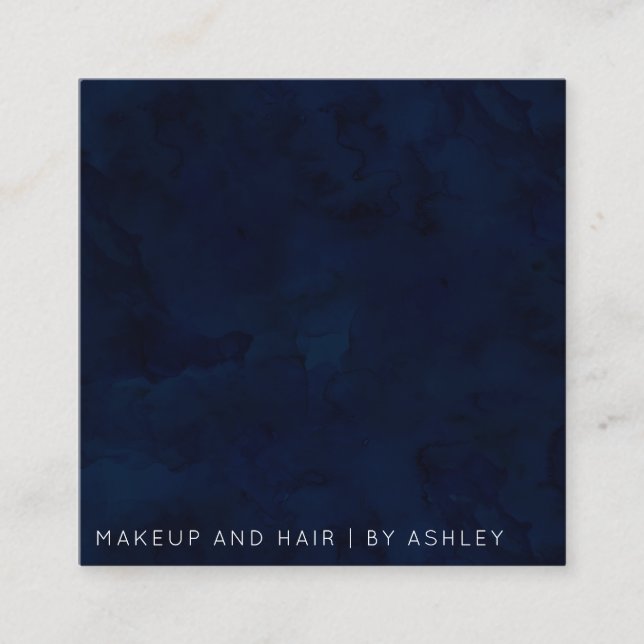 Tarjeta De Visita Cuadrada Profesional moderno del maquillaje de la acuarela (Anverso)