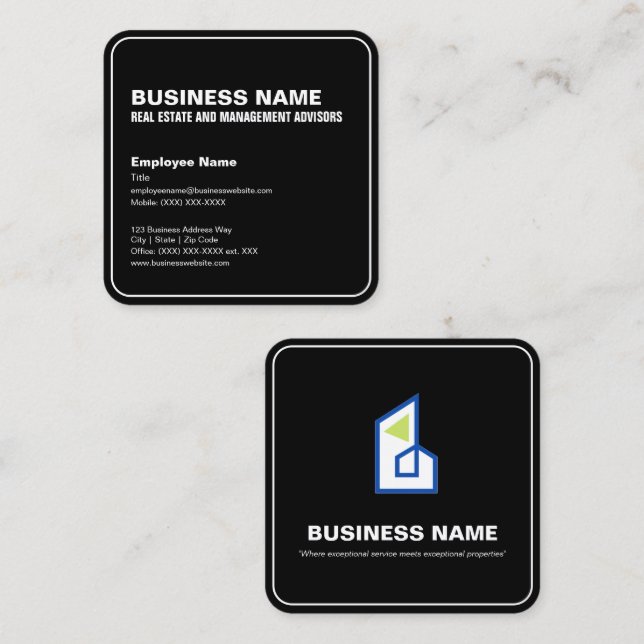 Tarjeta De Visita Cuadrada Profesional Moderno Editable (Anverso / Reverso)