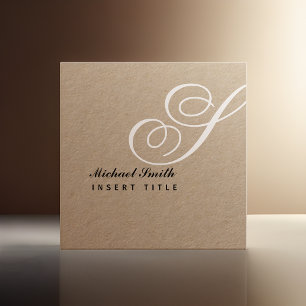 Tarjeta De Visita Cuadrada Profesional personalizado elegante del monograma