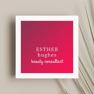 Tarjeta De Visita Cuadrada Profesional Simple Elegante Consultor Rojo Blanco