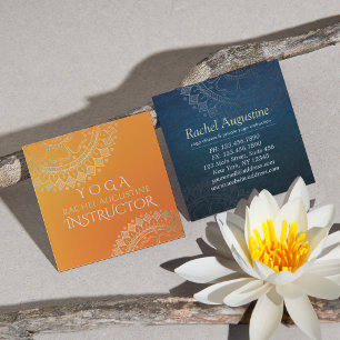 Tarjeta De Visita Cuadrada Profesor de Meditación de Yoga Mandala Moderno Nar