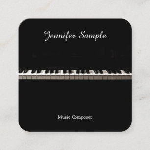 Tarjeta De Visita Cuadrada Profesor de música instructor elegante plantilla m