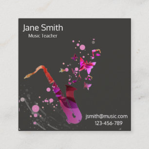 Tarjeta De Visita Cuadrada Profesor particular independiente de la música de