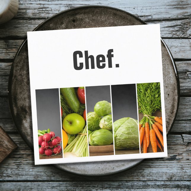 Tarjeta De Visita Cuadrada Professional Elegant Vegetables Nutritionist Chef (Subido por el creador)