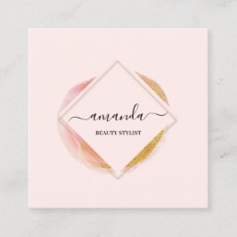 Tarjeta De Visita Cuadrada Professional Frame Beauty Studio Logo Makeup Body