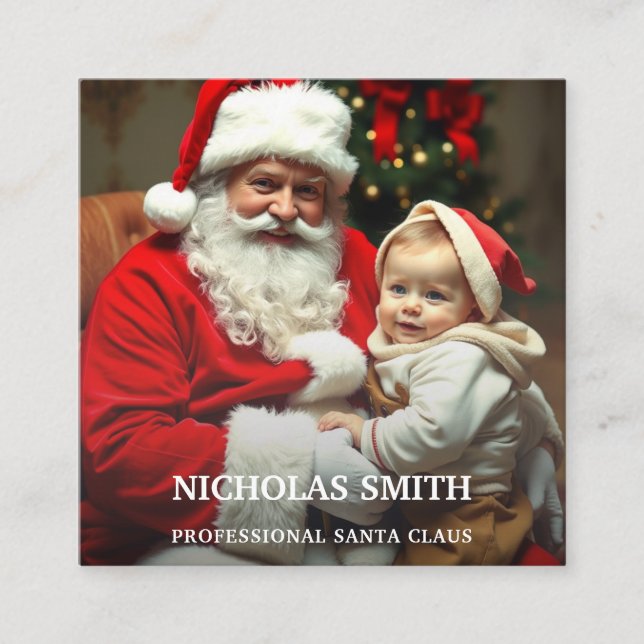 Tarjeta De Visita Cuadrada Professional Photo Santa Claus QR code (Anverso)
