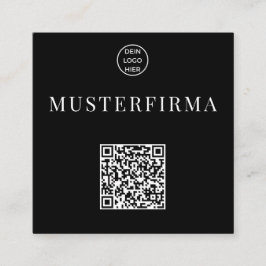 Tarjeta De Visita Cuadrada Professionelle Schwarz Weiße QR Code Visitenkarte