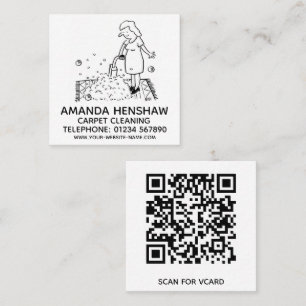 Tarjeta De Visita Cuadrada Promoción de limpieza de alfombras