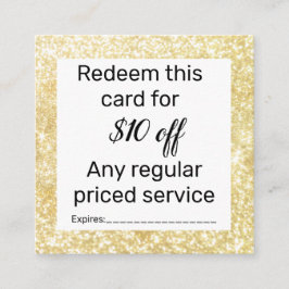 Tarjeta De Visita Cuadrada Promoción de salón y spa