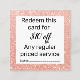 Tarjeta De Visita Cuadrada Promoción de salón y spa