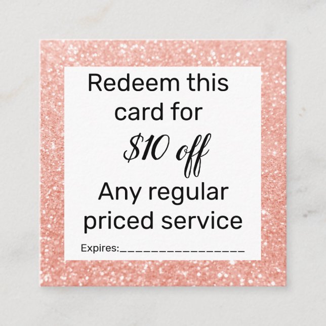 Tarjeta De Visita Cuadrada Promoción de salón y spa (Anverso)